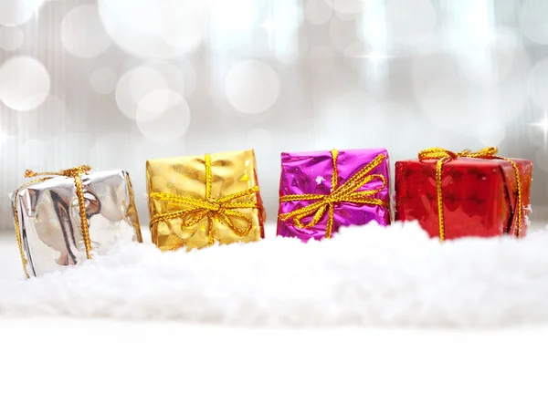 Jul bakgrund med gåvor — Stockfoto