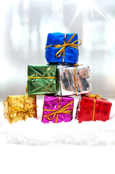 Weihnachten Hintergrund mit Geschenken — Stockfoto