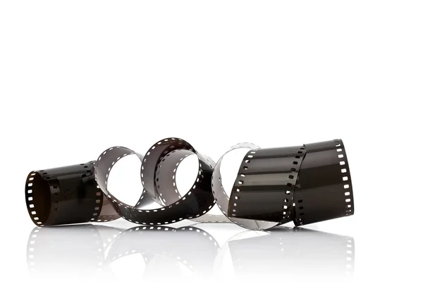 Tira de película de 35 mm aislada sobre fondo blanco — Foto de Stock