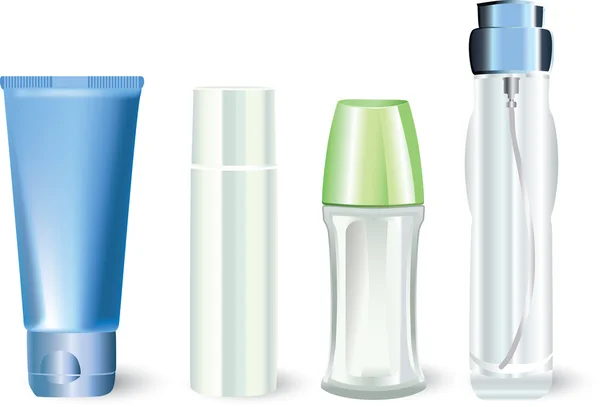 Flessen van cosmetische producten — Stockvector