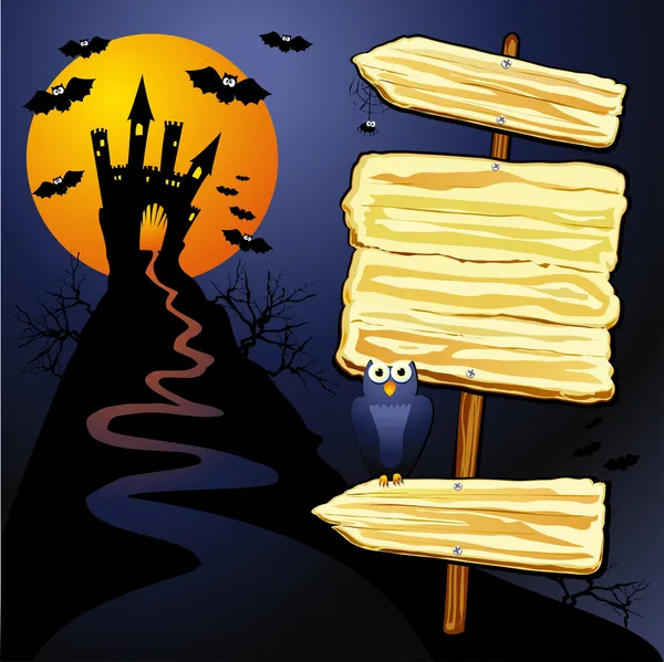 Halloween bakgrund med tecken — Stock vektor