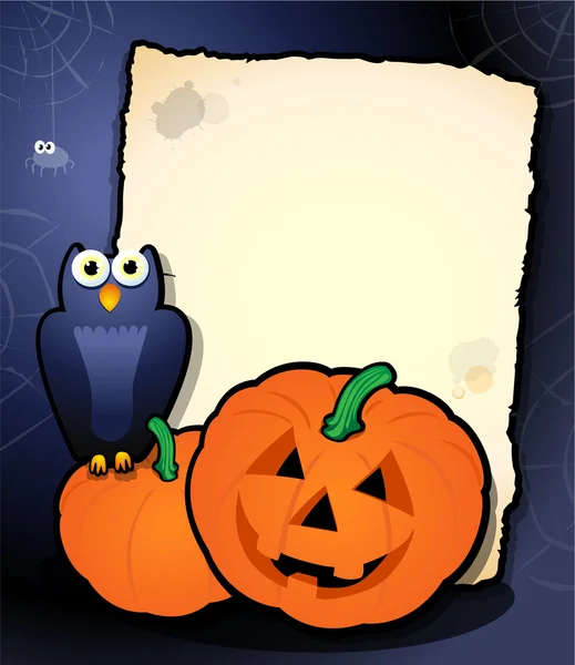 Halloween Hintergrund mit Eule — Stockvektor
