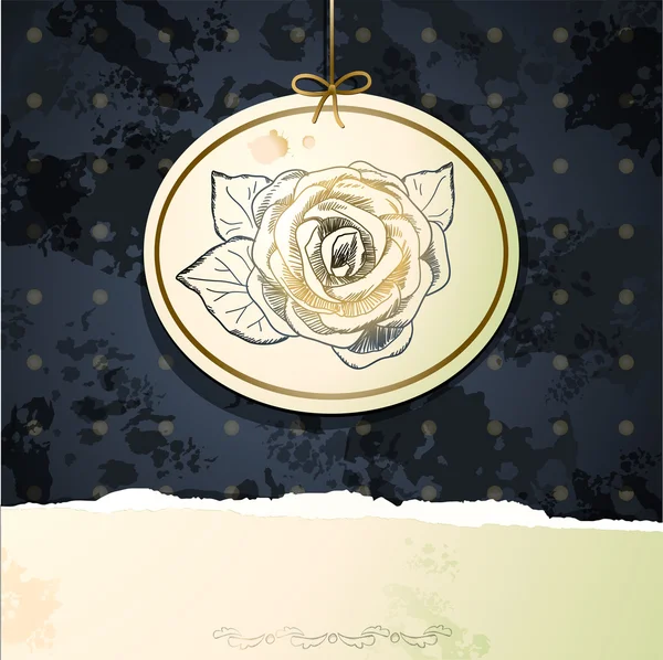 与玫瑰复古背景 — 图库矢量图片