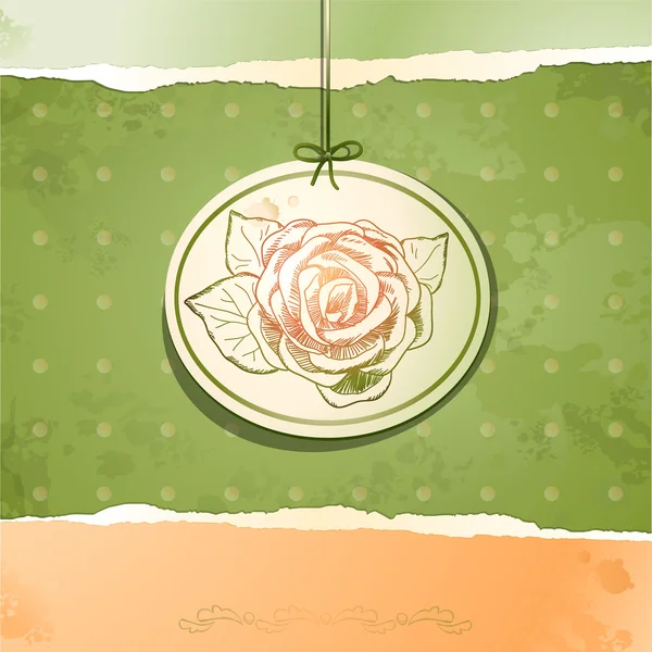 Vintage background with rose, vector — Stock Vector