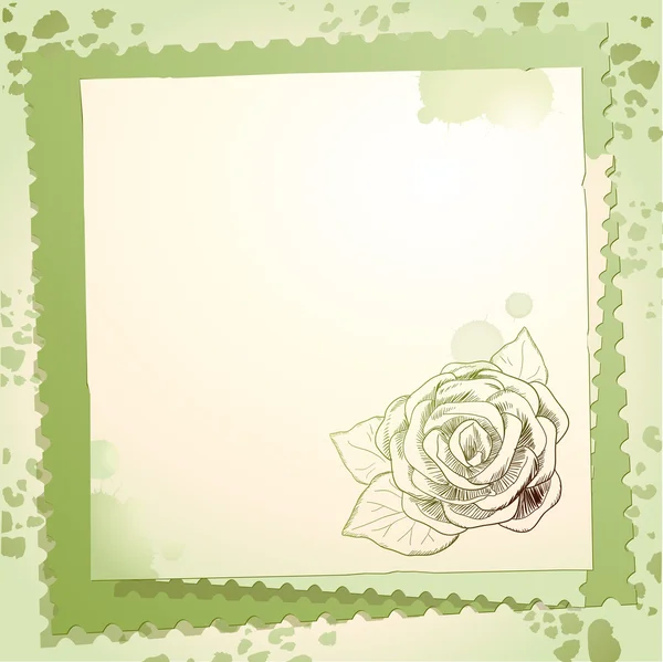 Вінтажний фон з трояндою, вектор — стоковий вектор