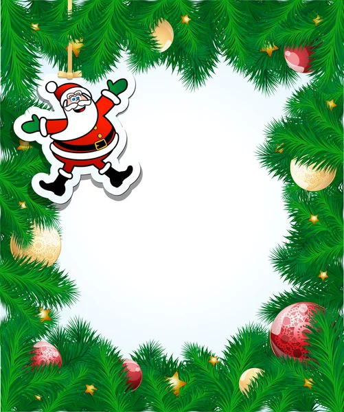 Cadre de Noël avec Père Noël — Image vectorielle