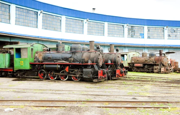 Parní lokomotivy v depu, kostolac, Srbsko — Stock fotografie