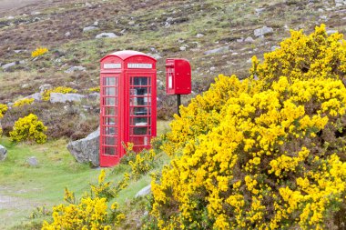 Telephone booth and letter box clipart