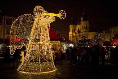 Old Town Square at Christmas time, Prague, Czech Republic clipart