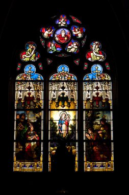 Interior of basilica Notre-Dame-de-l clipart