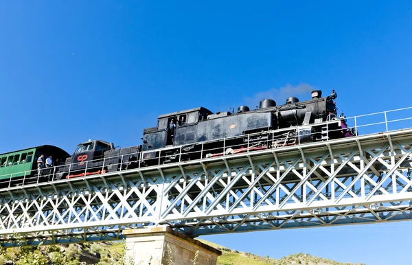 Паровой поезд в Долине Дору, Португалия — стоковое фото