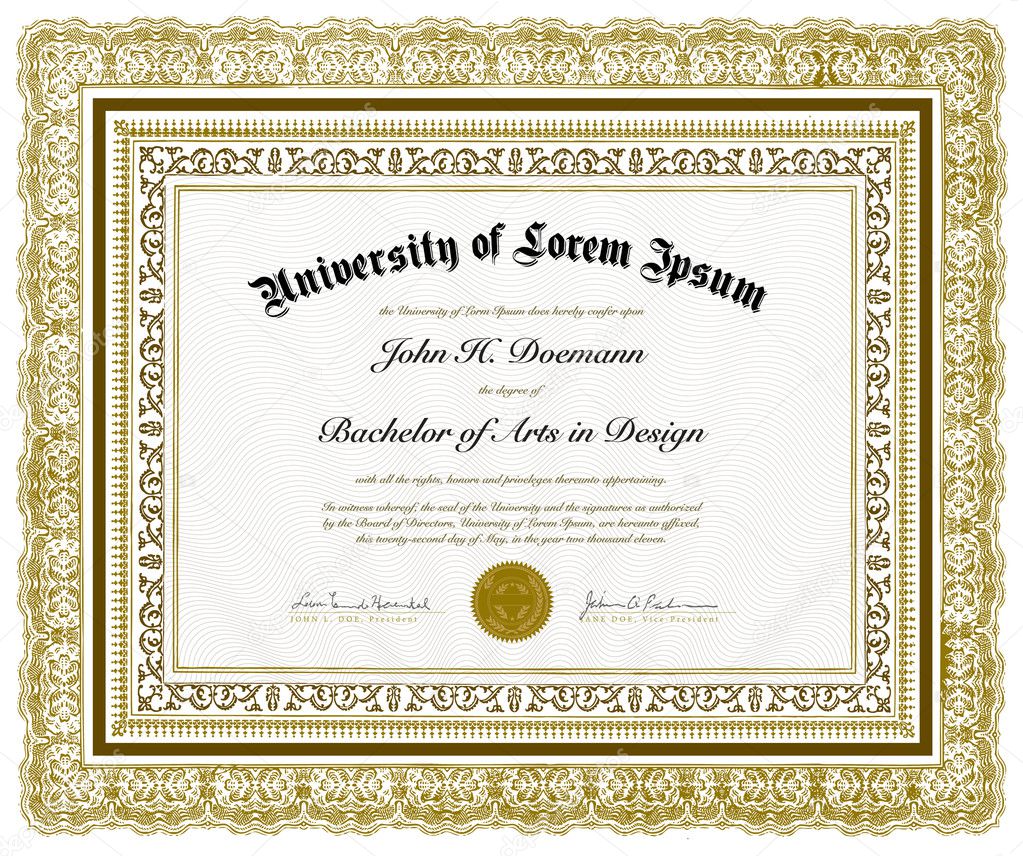 Vector Ornate Diploma and Frame