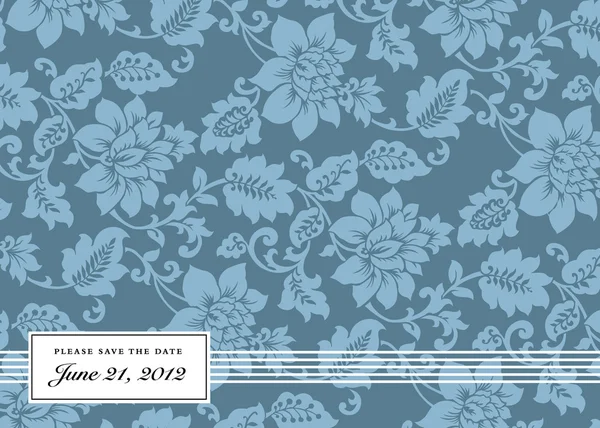 Μπλε διάνυσμα floral φόντο και πλαίσιο — Διανυσματικό Αρχείο