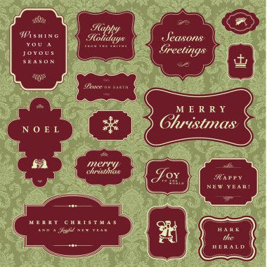 Vector Christmas and Holiday Frame Set clipart