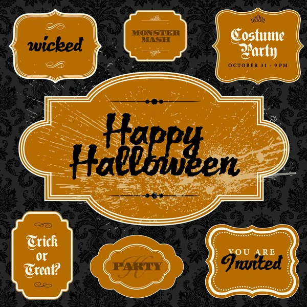 Vector conjunto de marco de Halloween — Archivo Imágenes Vectoriales