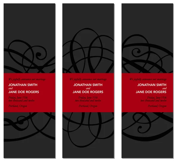 ベクトル黒と赤の背の高い装飾用フレーム セット — ストックベクタ