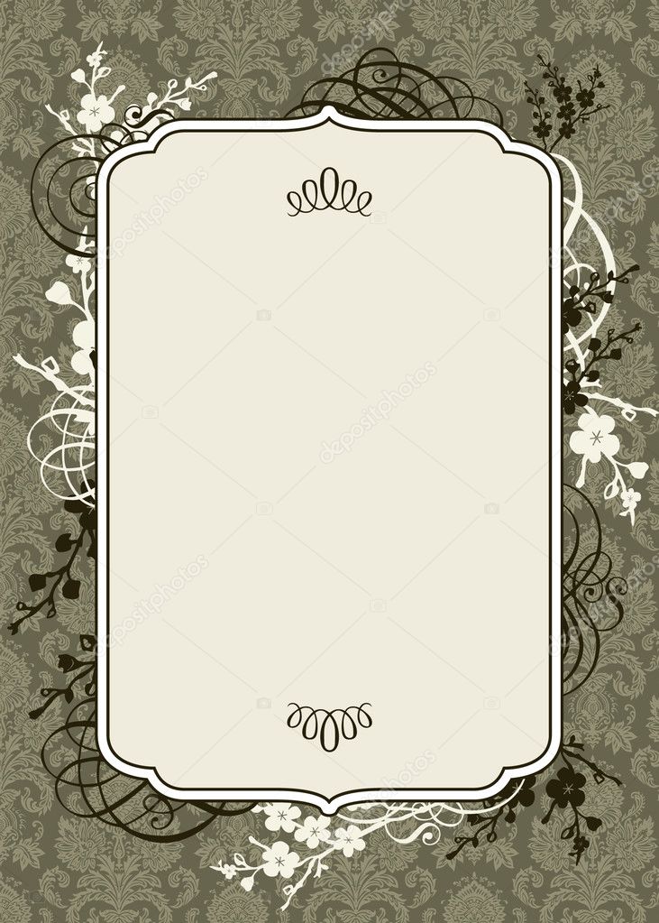 Vector Brown Frame and Ornate Background