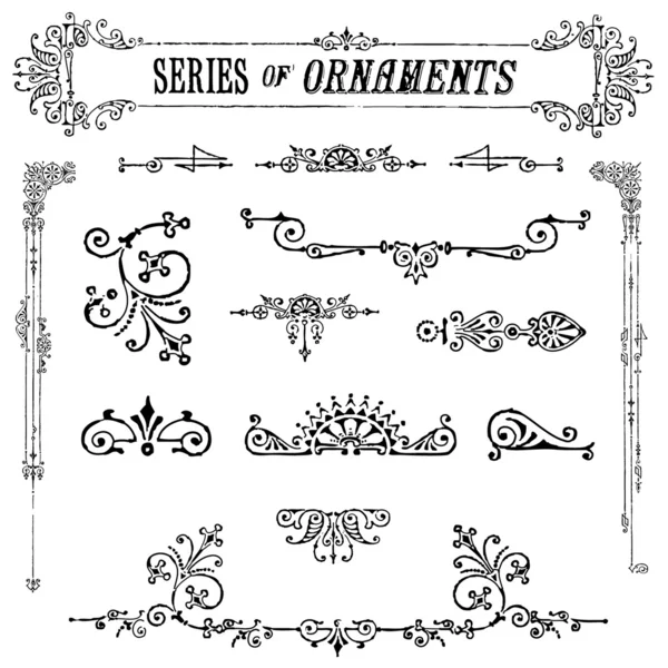 Set di ornamenti vettoriali vintage — Vettoriale Stock
