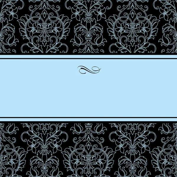 Modèle de damas à pointillés vectoriels et cadre bleu — Image vectorielle