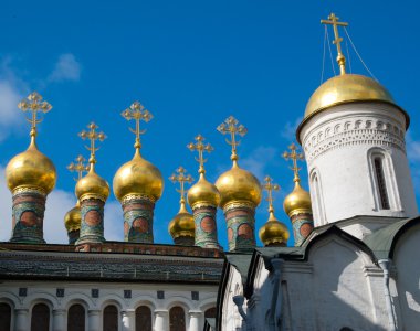 Fragment of exterior of cathedral in Moscow Kremlin clipart