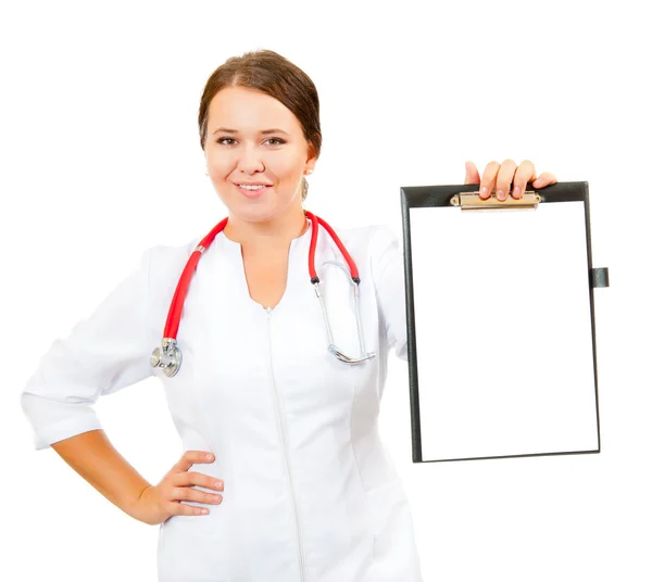 Läkare visar en fil hållare — Stockfoto