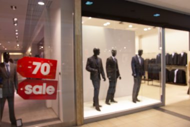 Storefront of men's clothing shop clipart