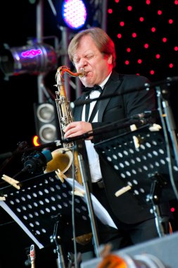 Russian jazz musician Igor Butman performs clipart