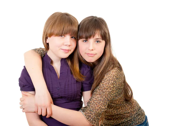 Ritratto a figura intera di due ragazze — Foto Stock