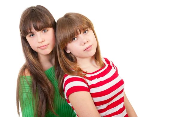 Retrato de comprimento total de duas meninas — Fotografia de Stock