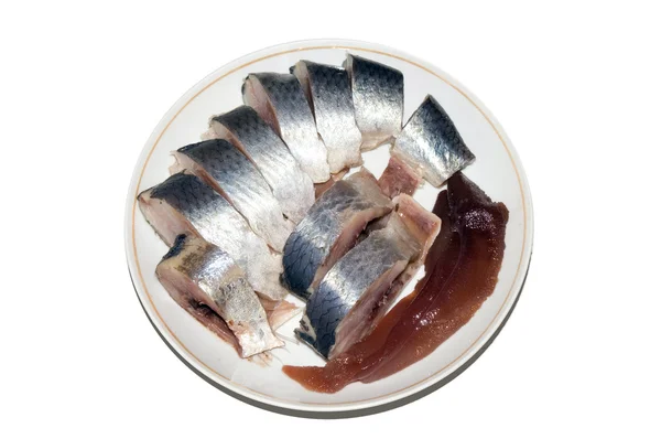 Herring on the plate — Stock Photo, Image