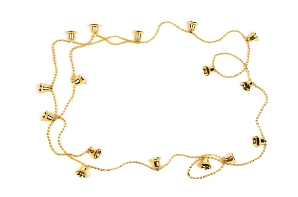 Frame from gold chain and bells — Stock Photo, Image