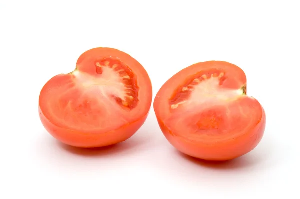 Tomat skivor, lobules på vita — Stockfoto