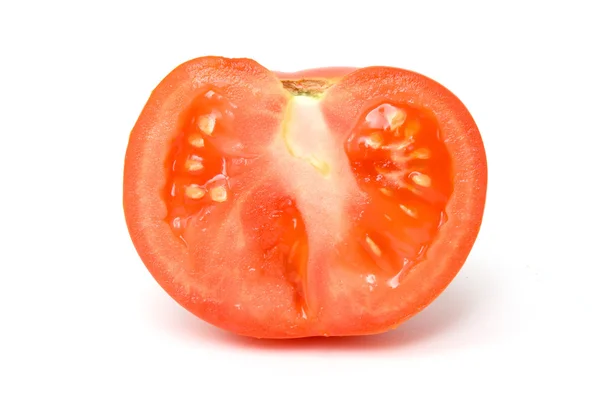 Tomatenscheiben, Lobuli auf dem weißen — Stockfoto
