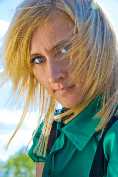Stylowy portret blondynka — Zdjęcie stockowe
