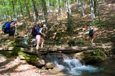 Crossing a river clipart