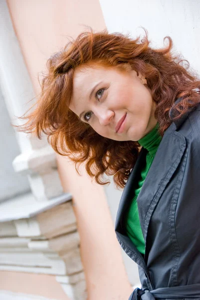 Redhead curly girl — Stock Photo, Image