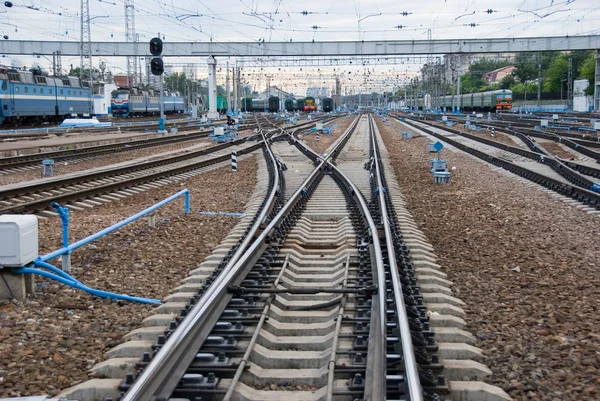 Junção ferroviária . — Fotografia de Stock