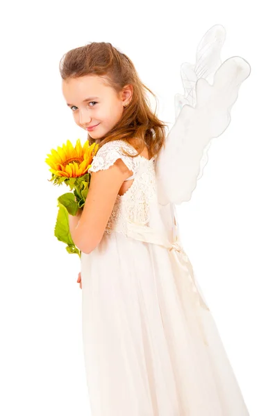 Dívka s andělskými křídly — Stock fotografie