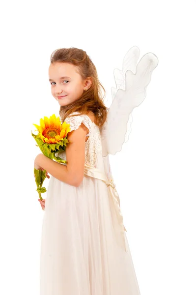 有天使翅膀的女孩 — 图库照片