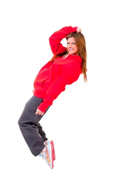 Slim atlético menina dançando hip-hop — Fotografia de Stock