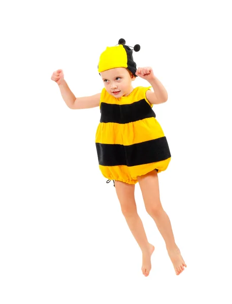 Kleiner Junge im Bienen-Faschingskostüm — Stockfoto