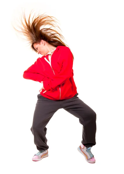 Тонка спортивна дівчина танцює хіп-хоп — стокове фото