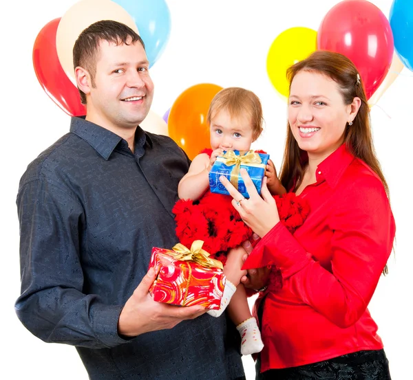 Parents celebrate their daughter's birthday — Stock Photo, Image