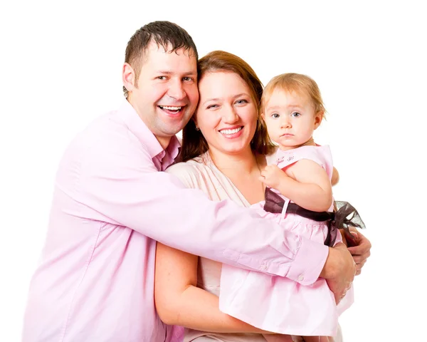 Madre, padre e figlioletta - famiglia felice — Foto Stock