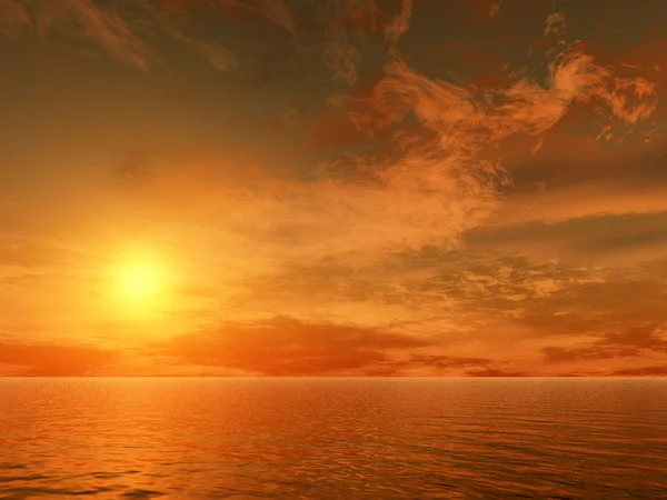Океан та заходу сонця — стокове фото