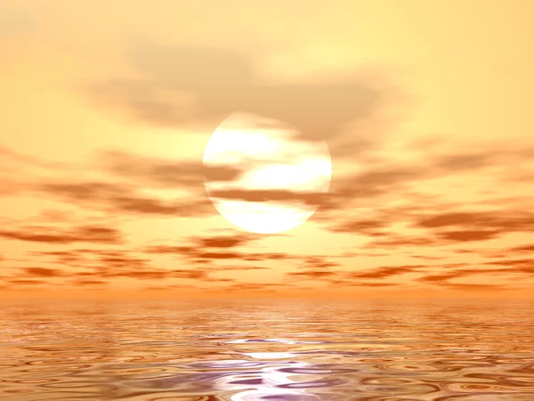 Закат над океаном — стоковое фото