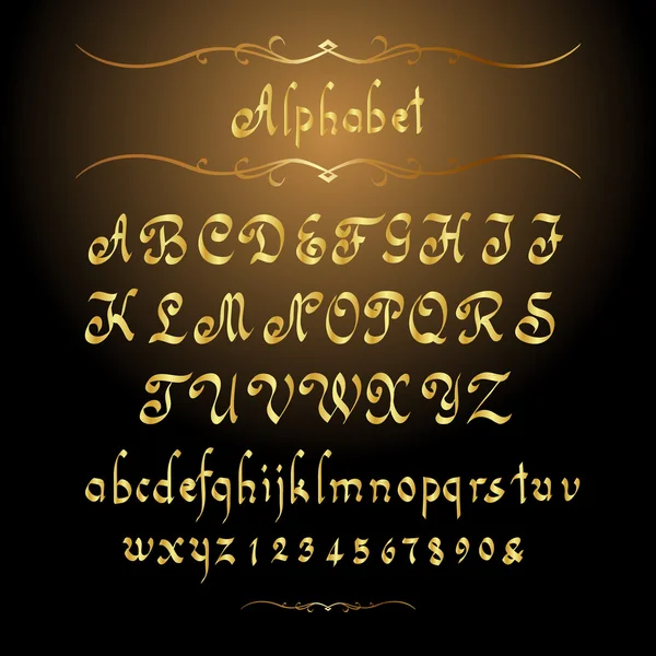 Золотой алфавит — стоковый вектор