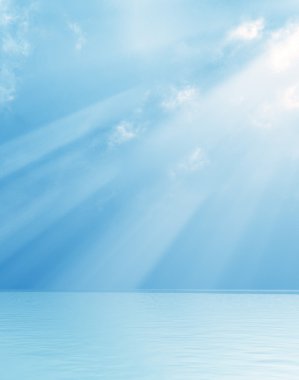 Wonderful god rays over the sea clipart