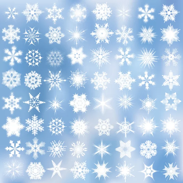 Copos de nieve decorativos — Vector de stock