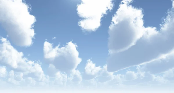 Blue sky and white fluffy clouds — Stock Photo, Image
